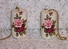 ROMANTIC ROSES ceiling fan pulls set (2) new