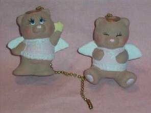 ANGEL BEARS ceiling fan pulls set (2) teddybear angels