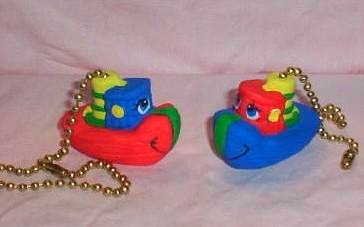 LITTLE BOATS ceiling fan pulls set (2) primary colors NEW