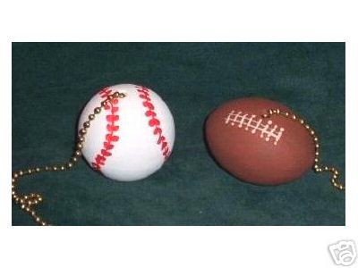 FOOTBALL AND BASEBALL ceiling fan pulls New in the package Full 3-D