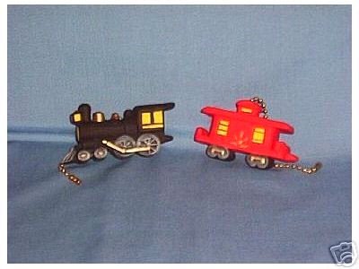 Train and Caboose ceiling fan pulls NIP (2) Full 3-D design