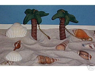 Tropical Palm Tree ceiling fan pulls NIP (2) Full 3-D design
