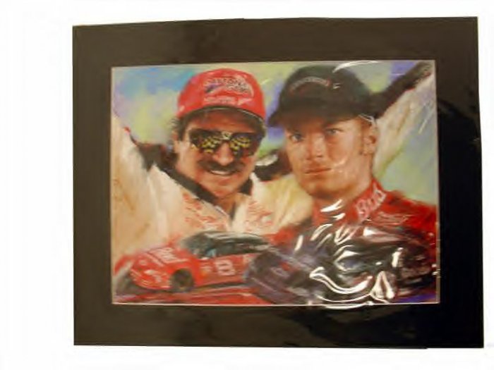 DALE EARNHARDT JR SR LITHOGRAPH ART PRINT