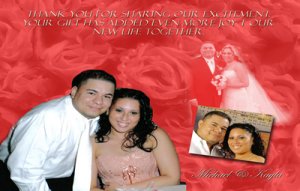 Roses Background Any Color Multi Photo Wedding Photo Thank You Card