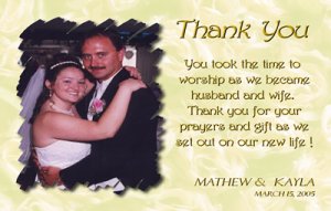 One Main Photo Golden Cream Background Wedding Photo Thank You Card