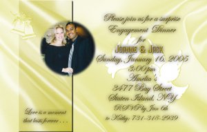 Golden Wedding Doves Photo Engagement and Wedding Announcements 5 x 8