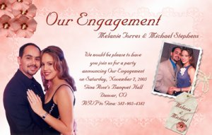Coral Hibiscus Flower Photo Engagement & Wedding Announcements 5 x 8