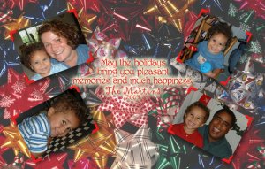 Bows Celebration Custom Photo Christmas Cards 5 x 8