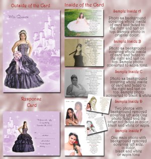 Princess Castle Lavender Photo Quinceanera / Sweet 16 Invitations Pkge
