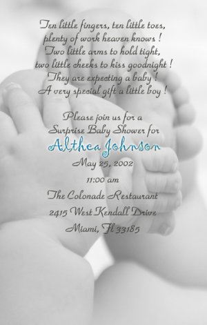 Photo Baby Shower Invitations Baby Feet Elegant and Classy Black/White