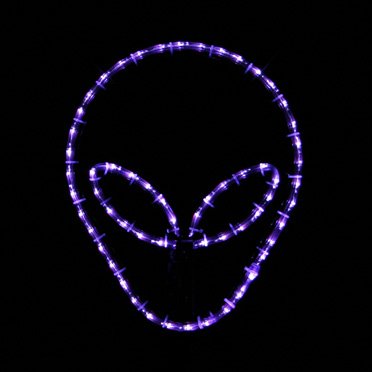 Alien Head Area-51 LED Rope Light Display, Purple