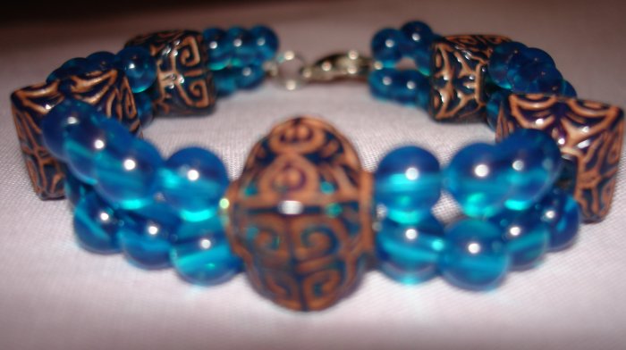 Item # MD0016 Double Strand Turquoise Bracelet