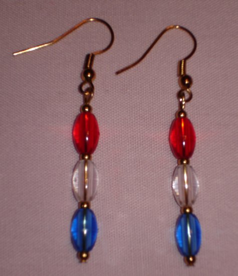 Item # MD0026 Red, White & Blue earrings