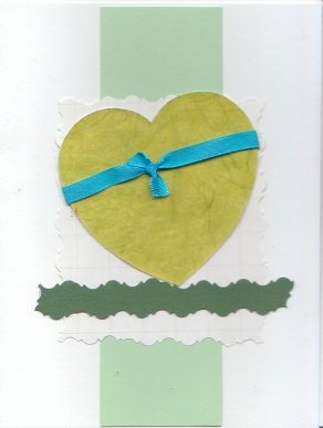 Green Heart Handmade Valentine's Card