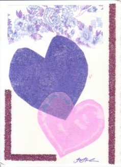 Heart Motif Handmade Greeting Card