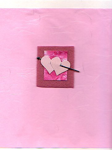Handmade Valentine's Day Greeting Card - Two Hearts