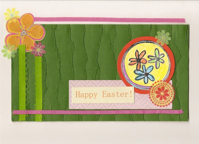 "A Colorful Easter" Floral Themed Handcrafted Easter Greeting Card
