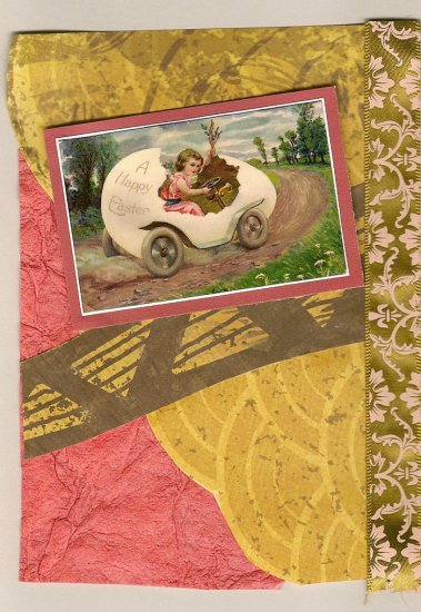 "A Happy Easter" Vintage Theme Handmade Card