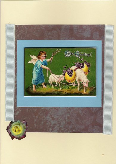 An Angel with Her Sheep: Vintage Inspired Easter Card
