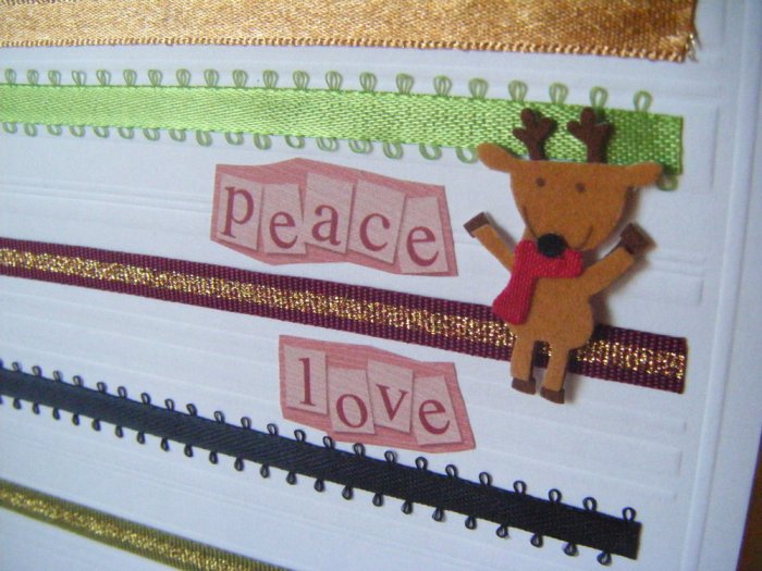 "Peace, Love" With Reindeer Greeting Card