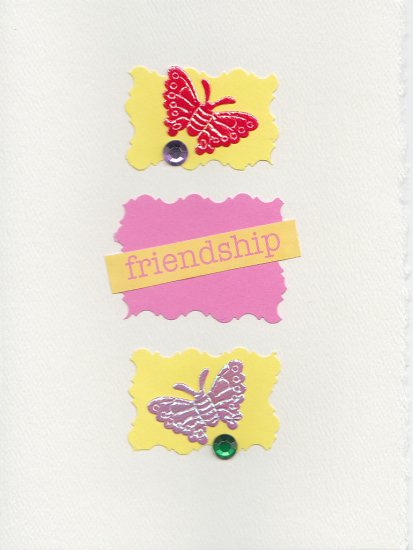 "Friendship" Butterfly Theme Handmade Greeting Card