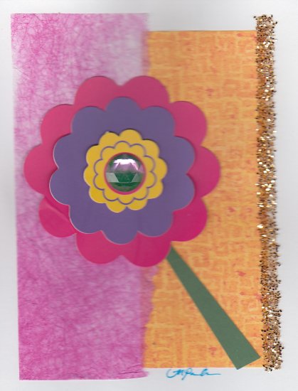 Flower Power Unique Handcrafted Greeting Card