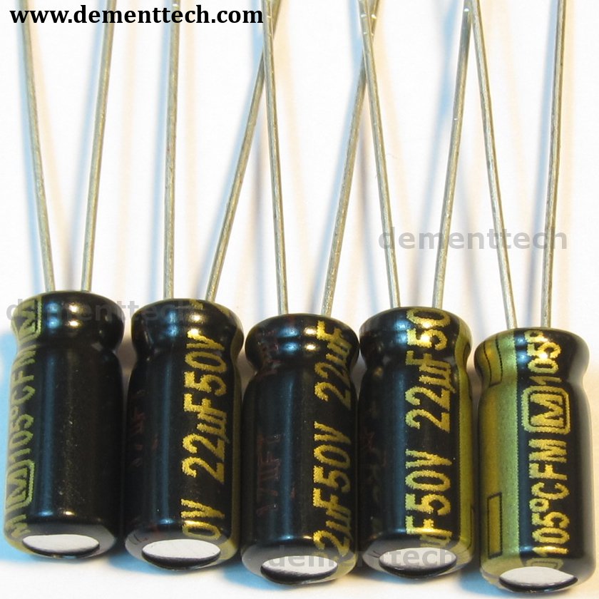 5x 22uF 50v Panasonic FM 105C Low-ESR Capacitors radial caps