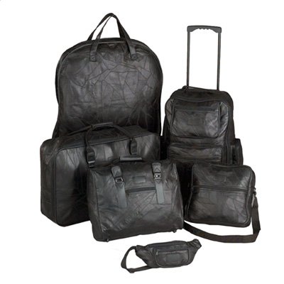 Genuine Leather 6pc Luggage Set