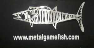 Metal Fish Art Aluminum Wahoo Gamefish wall art