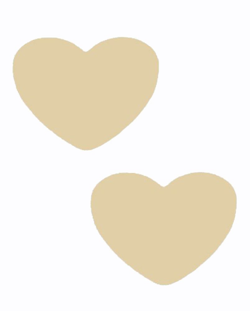 Braza Disposable Heart Nipple Covers Pasties 1140 (5 Pairs), Beige
