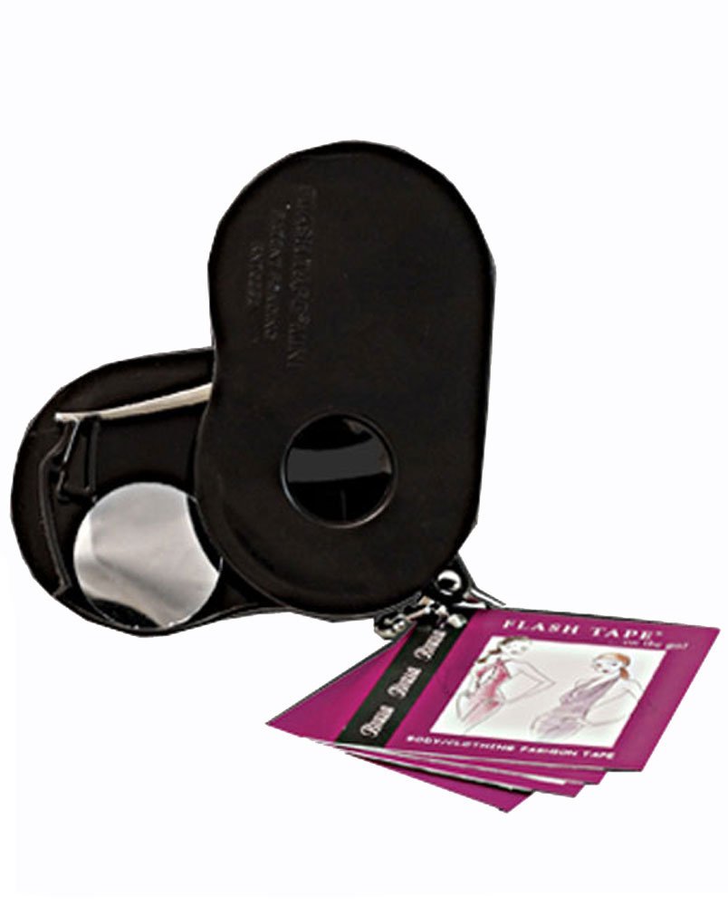 Braza Compact Adhesive Double Sided Flash Tape 10' Roll On The Go Mini Travel Dispenser 1012, Black