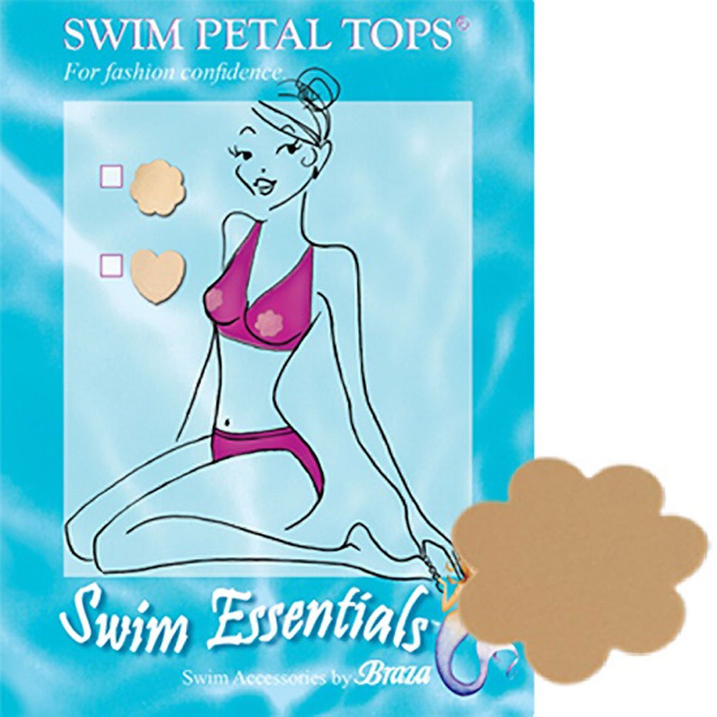 Braza Swim Petal Tops S1161 Waterproof Reusable Adhesive Nipple Covers, Beige, 1 Pair