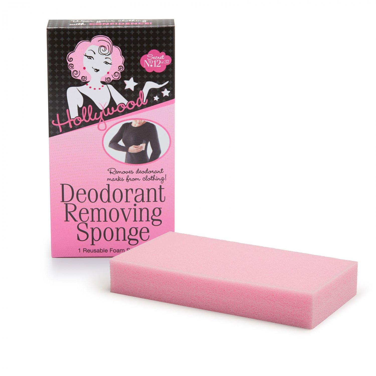 Hollywood Fashion Secrets Deodorant Removing Sponge 1 Reusable Foam Sheet 10221