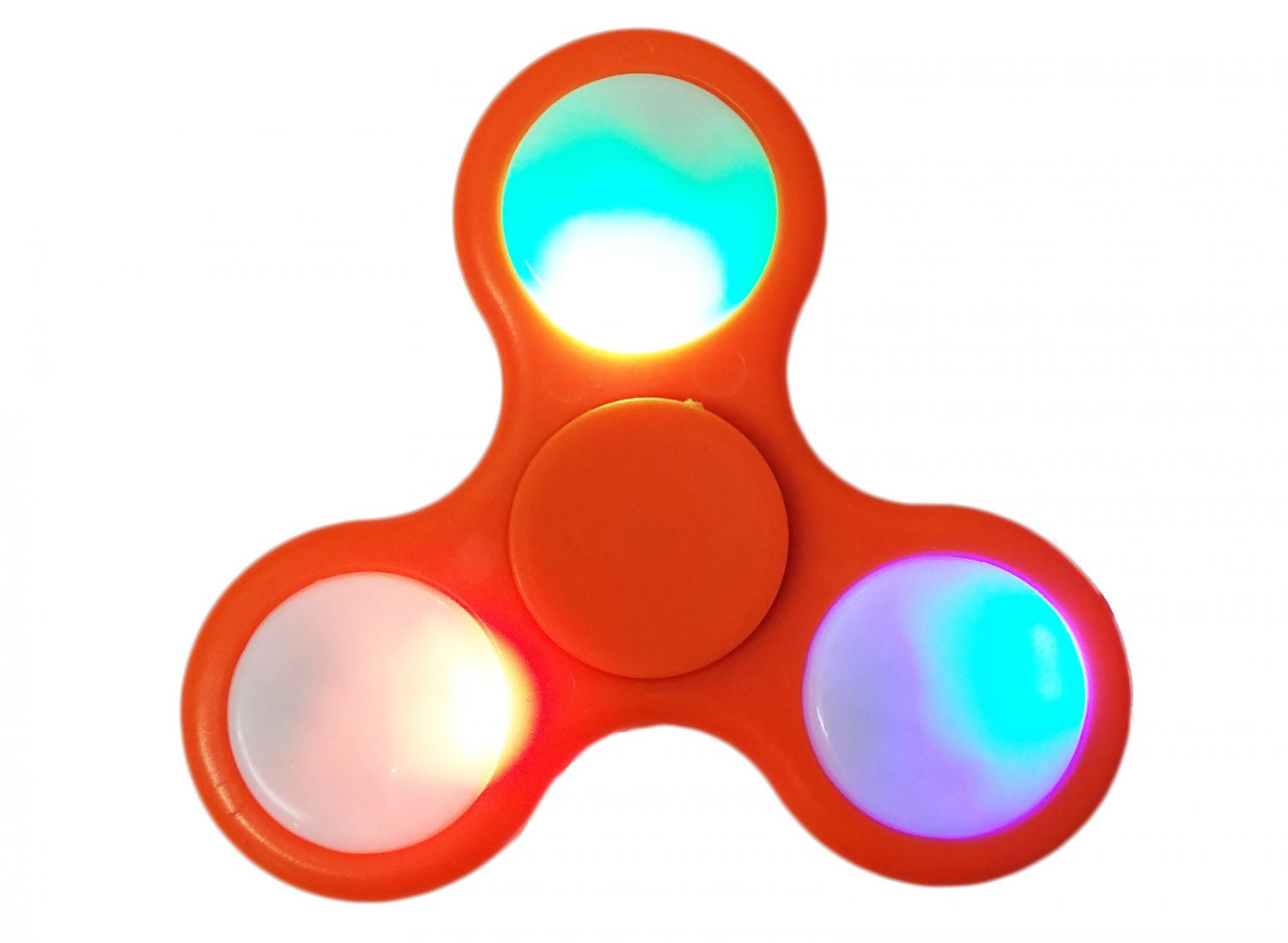 LED Light Show Tri-Spinner Fidget Toy Hand Spinner Anxiety and Stress Relief ADHD Focus Toy, Orange