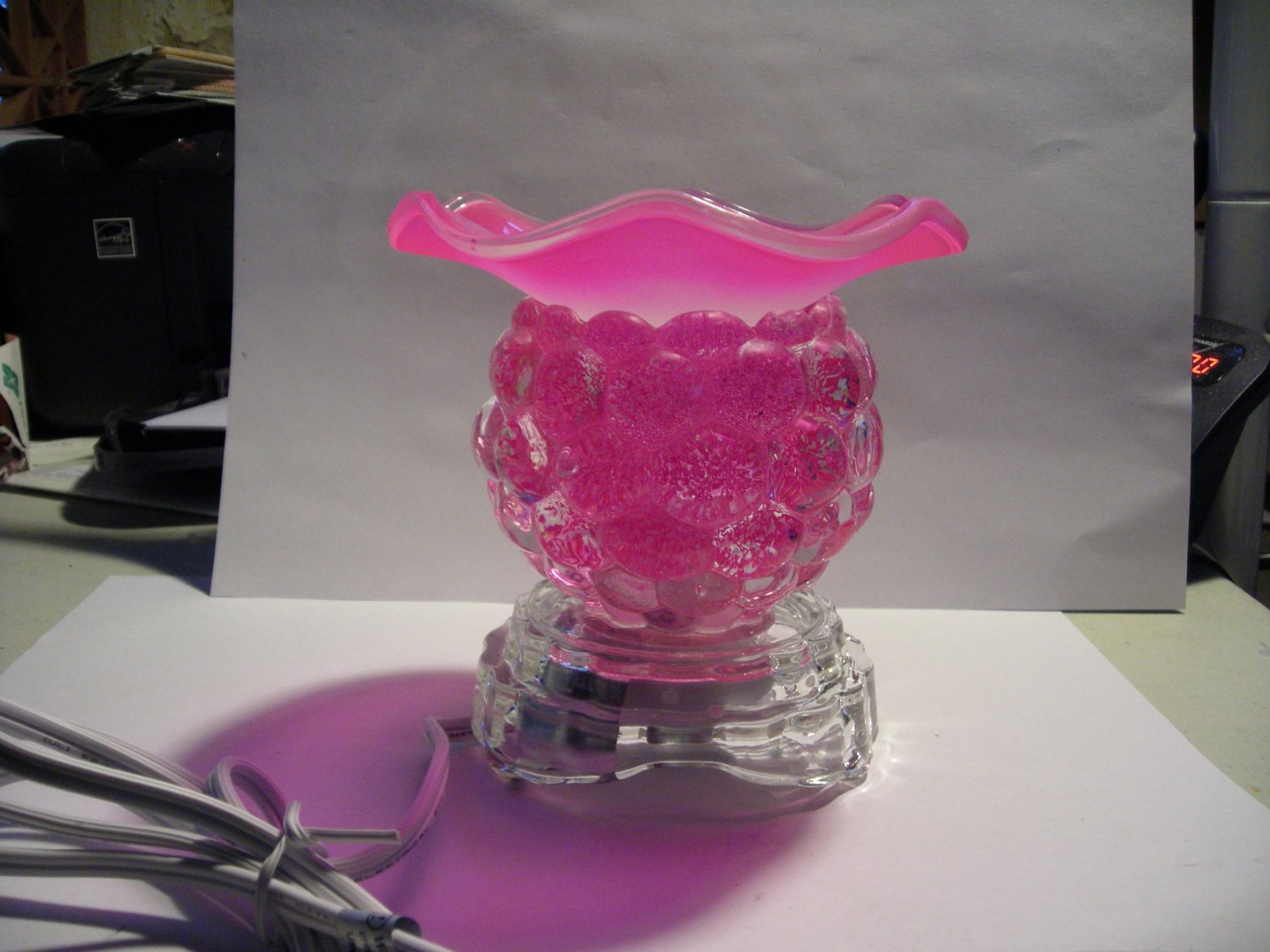 Frosted Pink ELECTRIC Wax WARMER Lamp