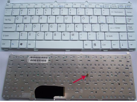 US Layout Sony VAIO VGN AR, VGN FE Series Laptop Keyboard White