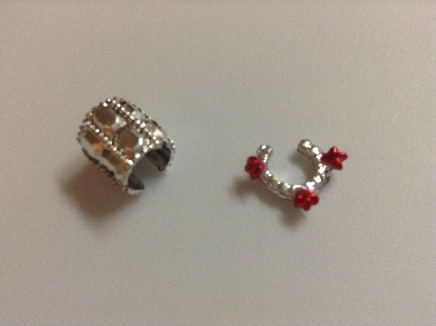 2 Silver Plastic Barbie Bracelets