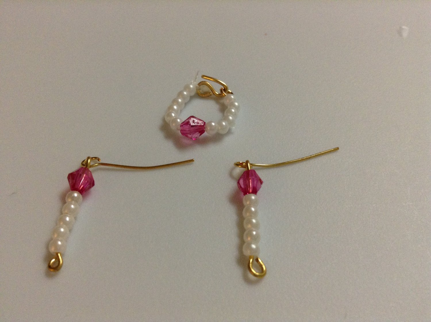 3 piece Barbie jewelry set - Pearl with pink crystal