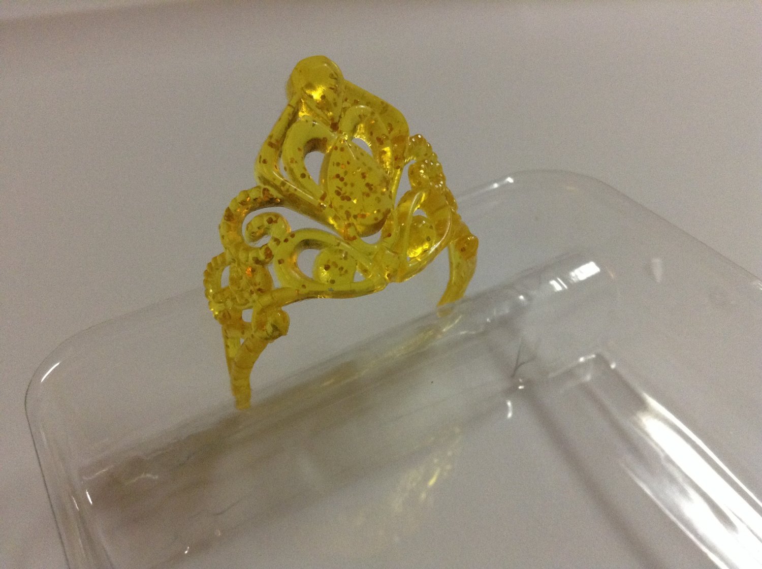 Yellow glittery Barbie Crown
