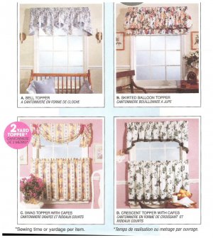 Cafe-Curtain Pattern Valance Swag Balloon Topper McCalls 5741 Uncut