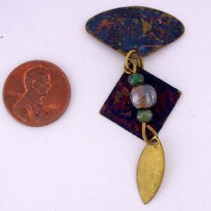 One (1) Hand Embellished Patina Finished Metal Design Element