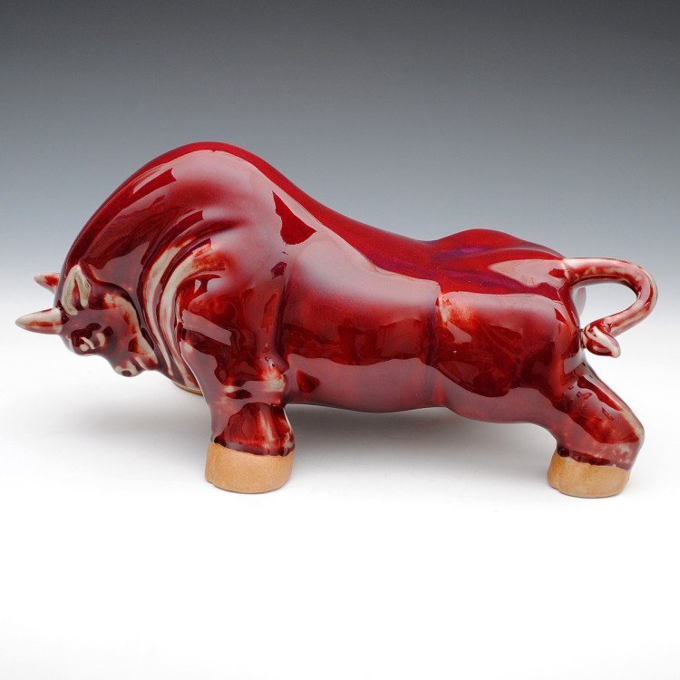 Fine porcelain bull sculpture Animal Porcelain