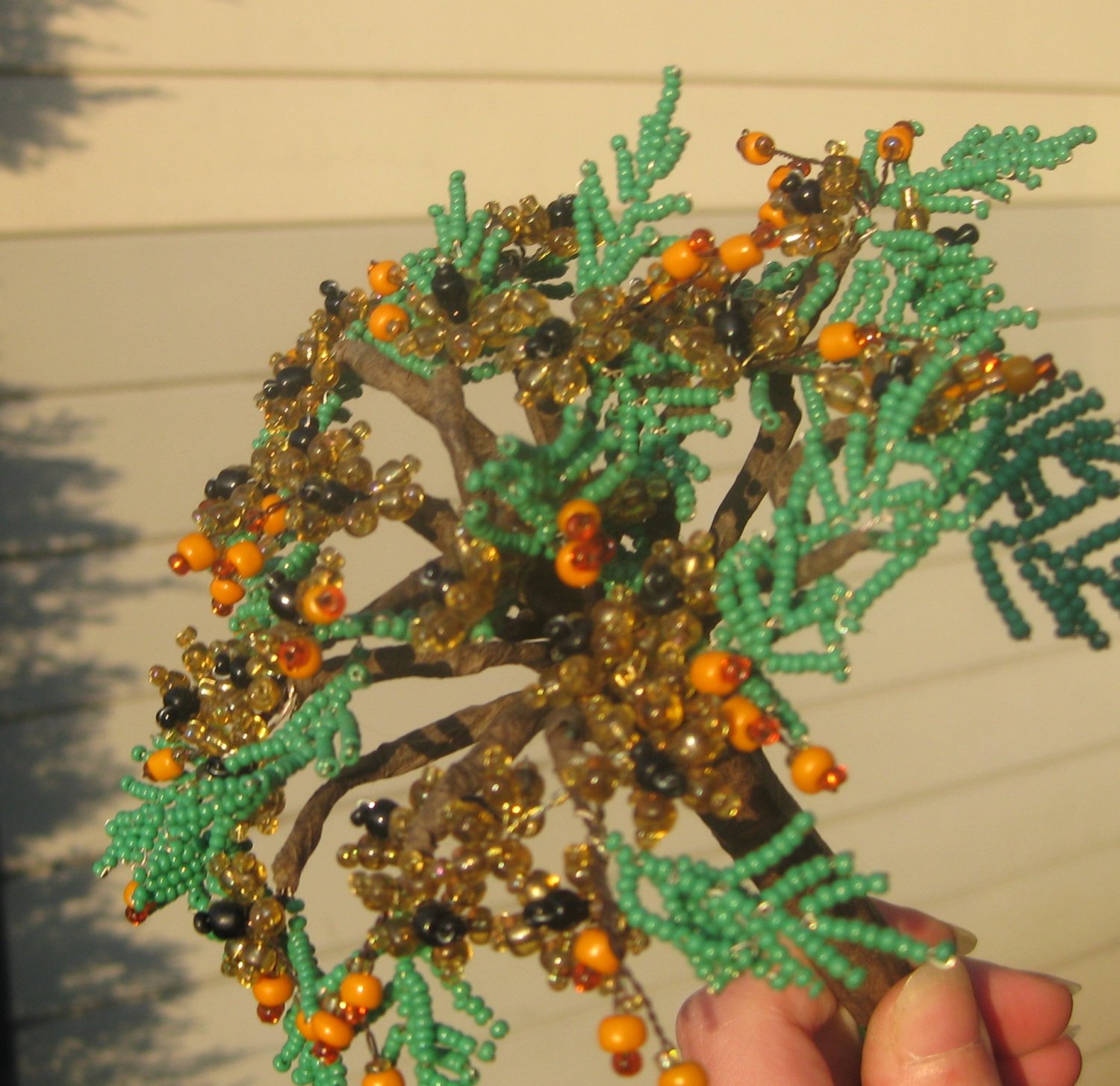 Beaded bouquet, orange