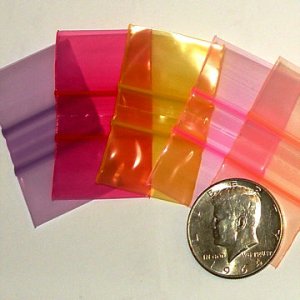 5000 Assorted Colors Baggies 1.25 x 0.75" Small Ziplock Bags 12534