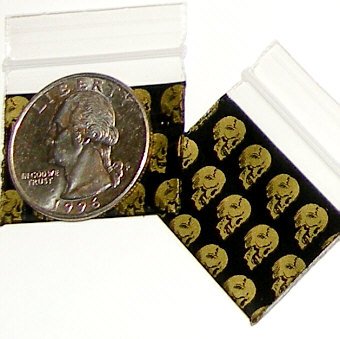 200 Skulls Baggies 12510 ziplock bags 1.25 x 1 inch