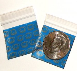 200 Royal Crowns Baggies 1.5 x 1.5" Mini Ziplock Bags 1515