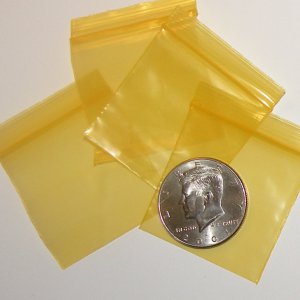 200 Yellow Baggies 1.75 x 1.75" Small Ziplock Bags 175175