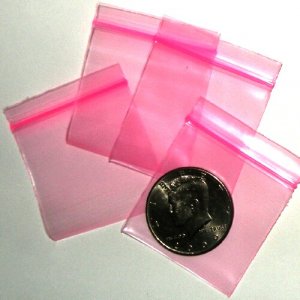 200 Pink Baggies 1.75 x 1.75" Small Ziplock Bags 175175