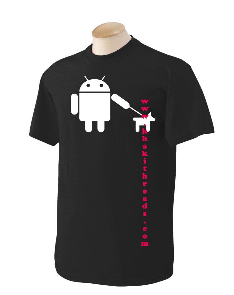 Android walks dog Geek T-Shirt