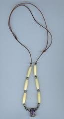 Dichroich and Bone Bead Necklace